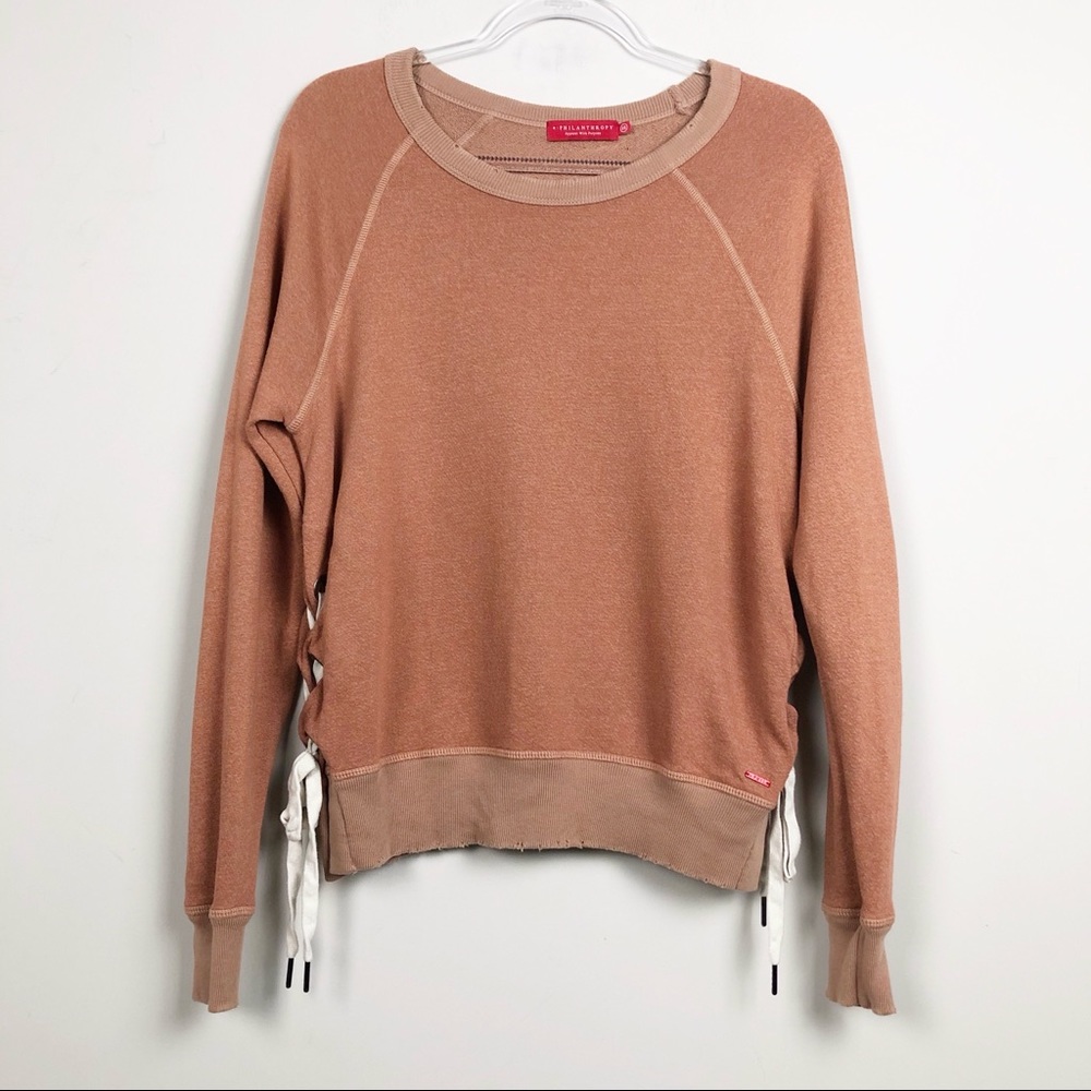 n: Philanthropy Lace Up Side Tie Pullover Rust